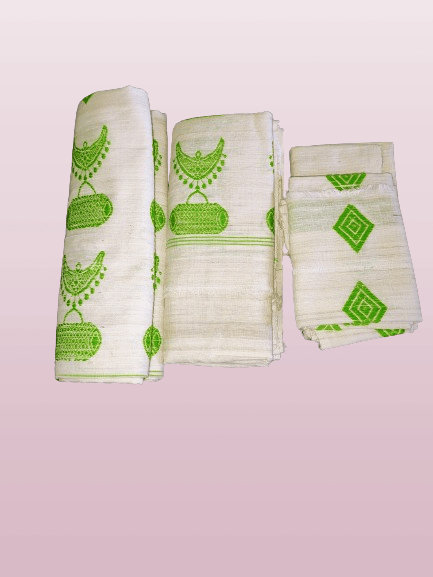 Cotton with Eri silk Mekhela Chadar.