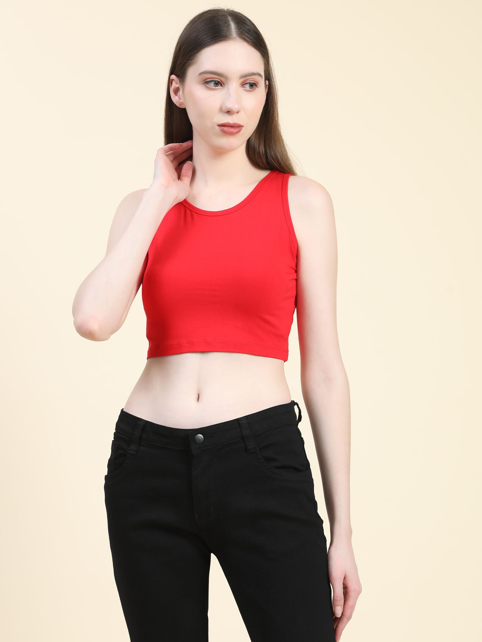OUTFLITS Ladies Sleeveless Crop Top