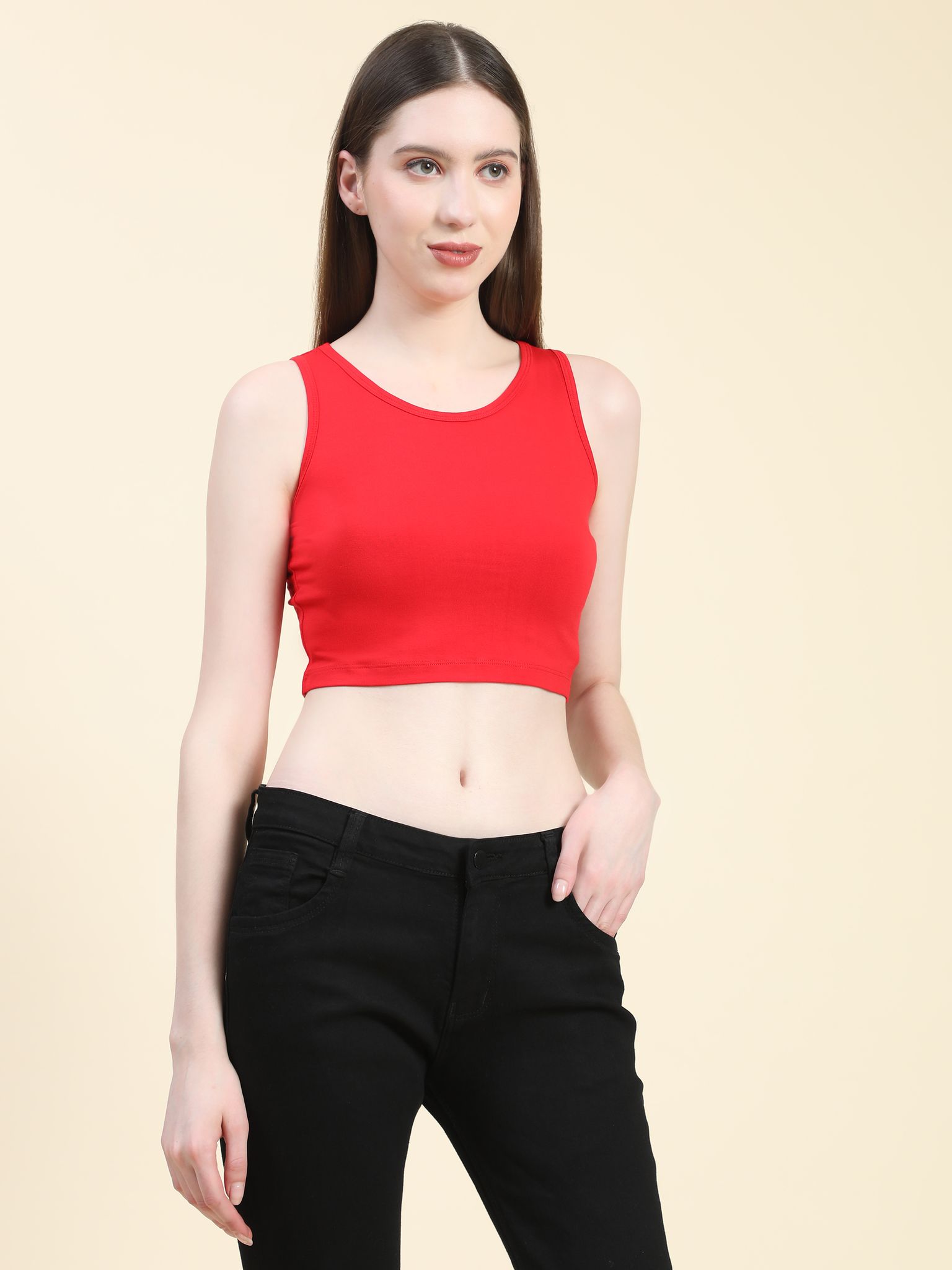 OUTFLITS Ladies Sleeveless Crop Top