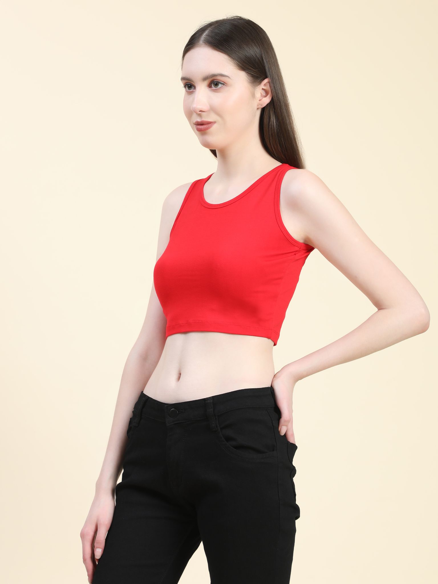 OUTFLITS Ladies Sleeveless Crop Top