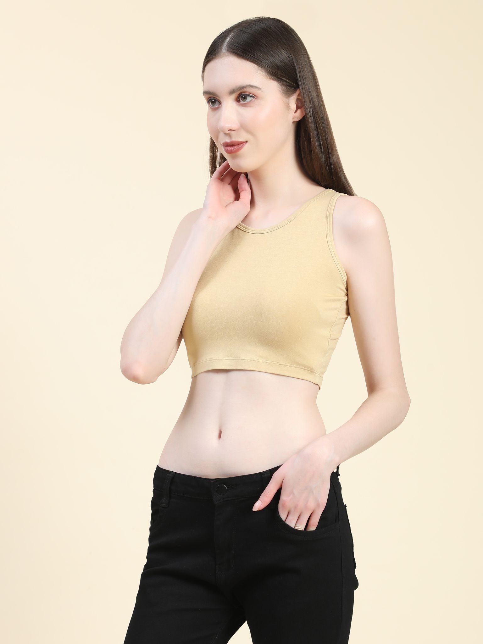 OUTFLITS Ladies Sleeveless Crop Top