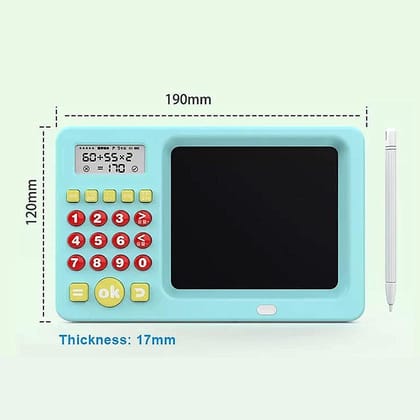 Math Calculator Toy Tablet with LCD Screen for Kids, Multifunctional Writing and Drawing Tablet Digital Early Education Device with Built-in.