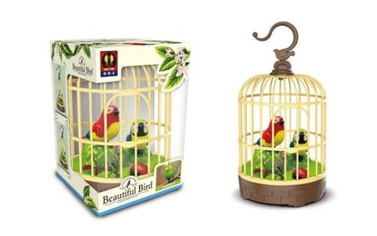 Beautiful Bird pet Toy in Hanging cage with Music Singing Moving Chirping for Kids/Adul