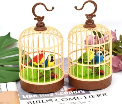 Beautiful Bird pet Toy in Hanging cage with Music Singing Moving Chirping for Kids/Adul