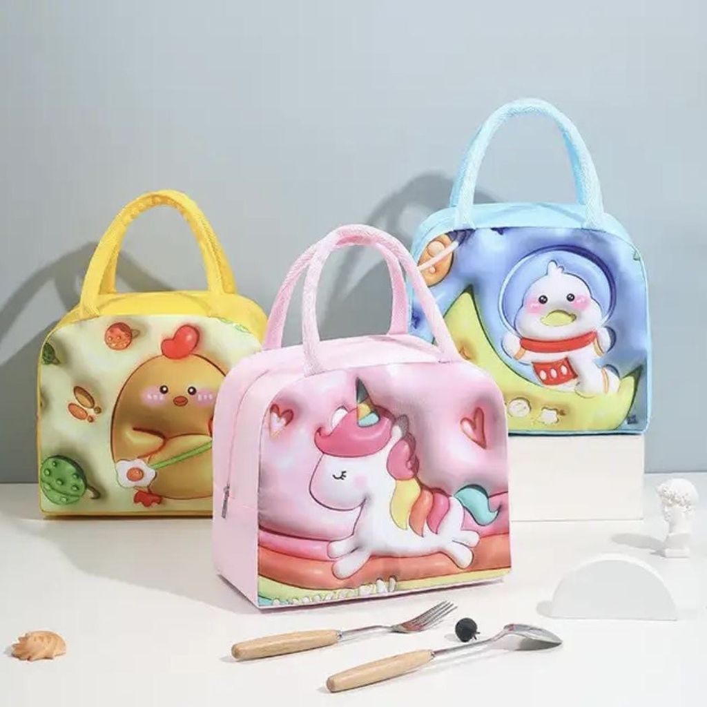 3D Cartoon Printed Lunch Bag