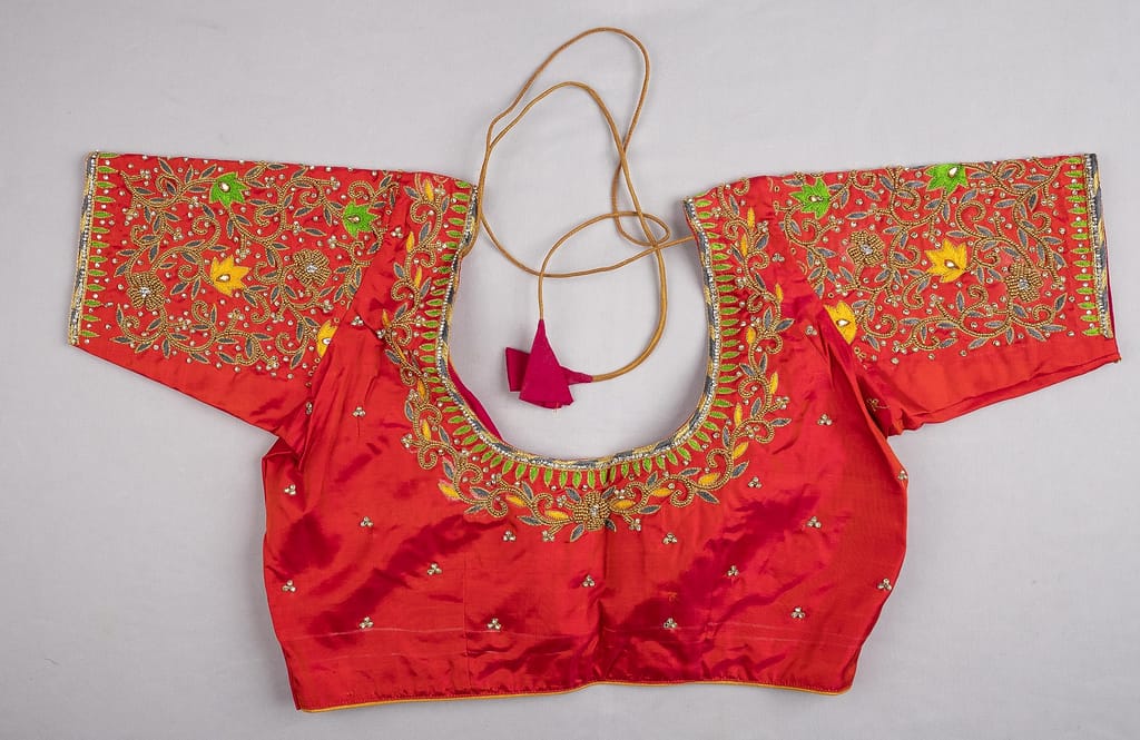 sonchiraiya red Colour Work Blouse