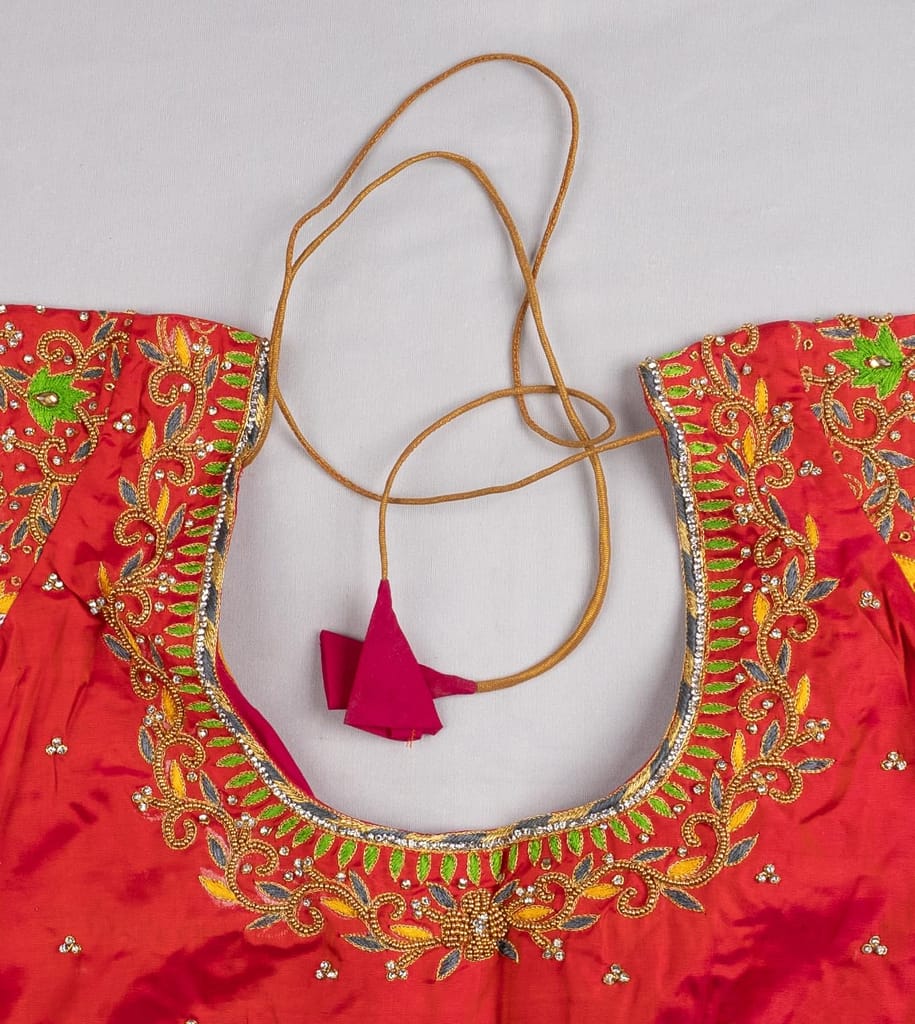 sonchiraiya red Colour Work Blouse