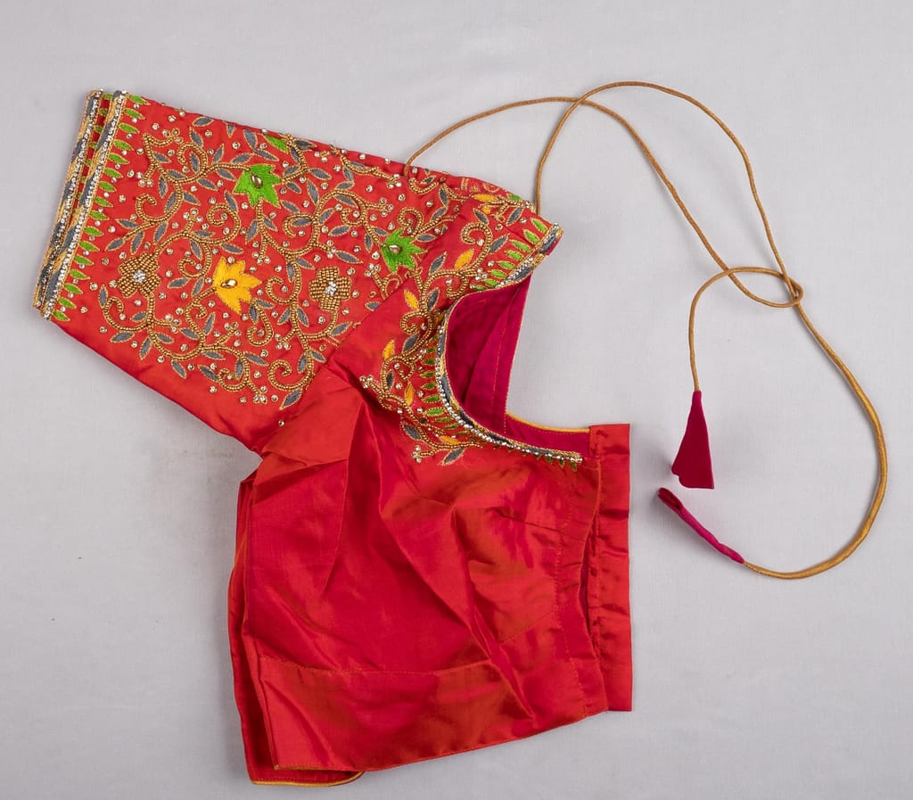 sonchiraiya red Colour Work Blouse