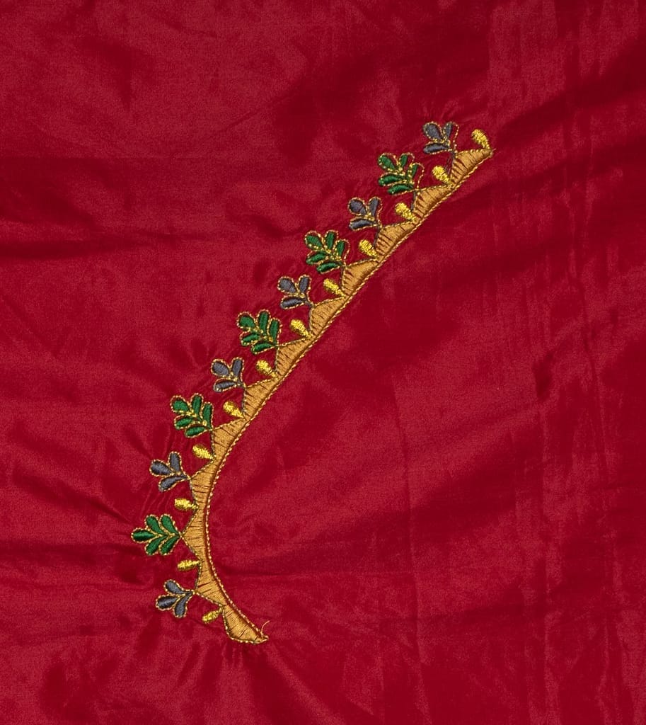 Red Embroidered Blouse Piece