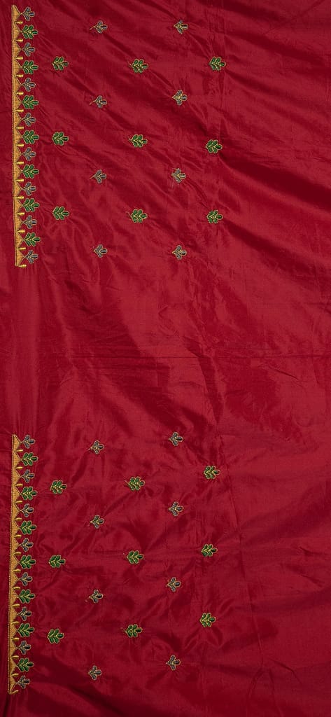 Red Embroidered Blouse Piece