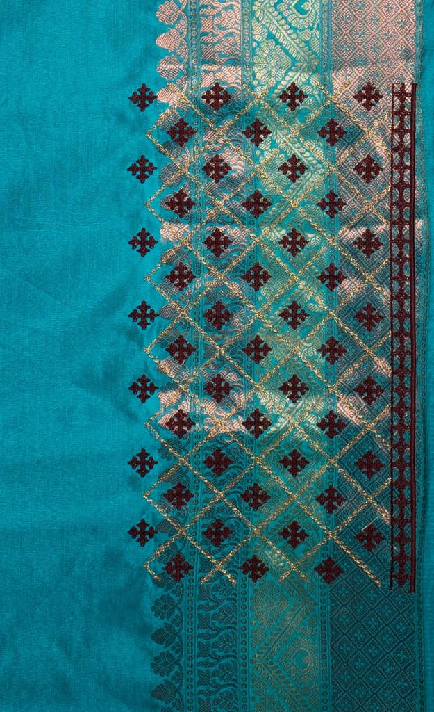 Light Blue Saree With Blouse Design