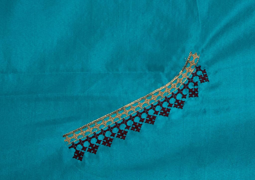  Light Blue Saree With Heavy Zari Embroidery Work