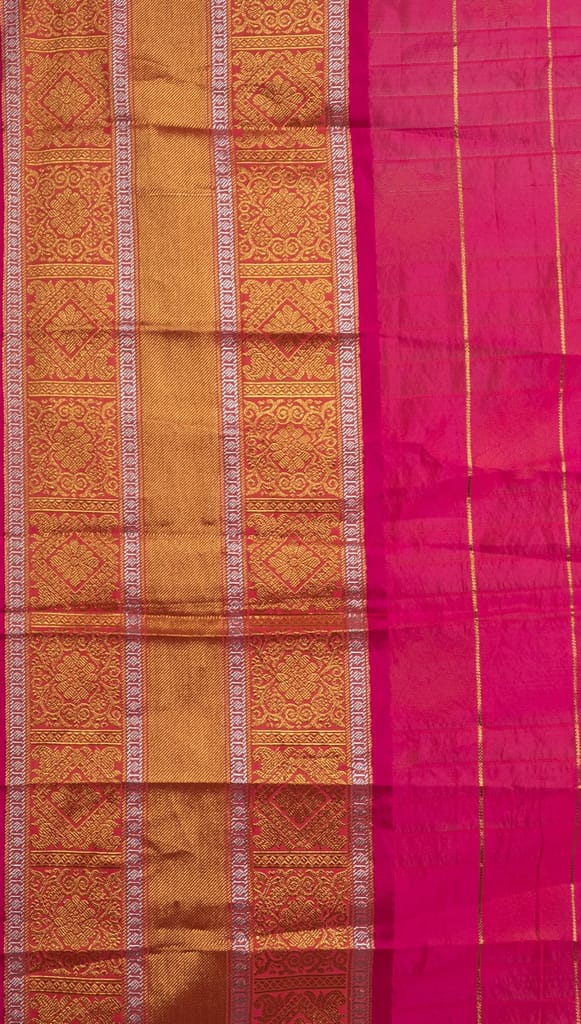 Pink Saree Blouse with Floral Embroidery