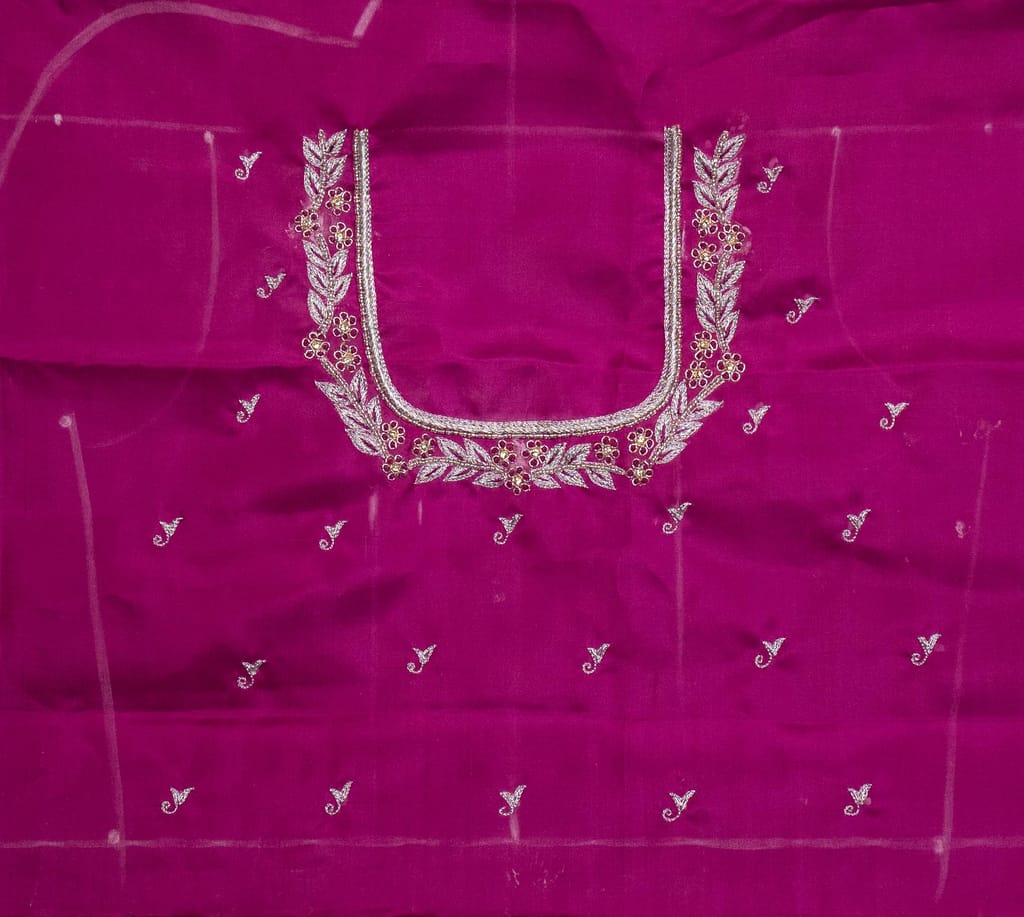  Blouse with intricate zari and stone embroidery