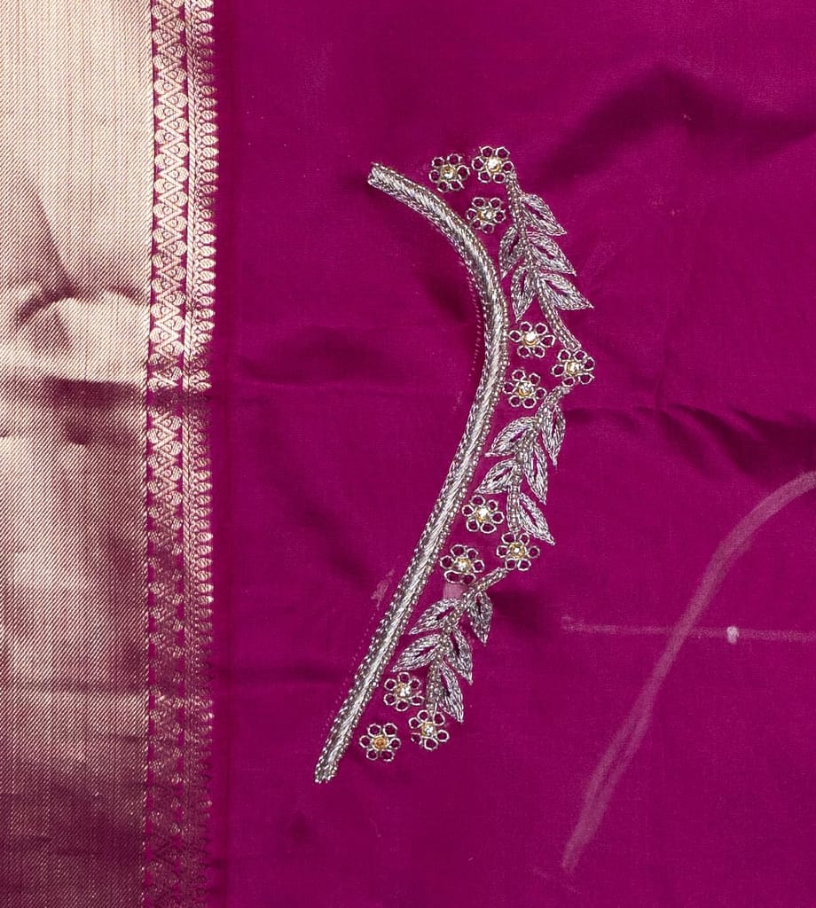  Blouse with intricate zari and stone embroidery