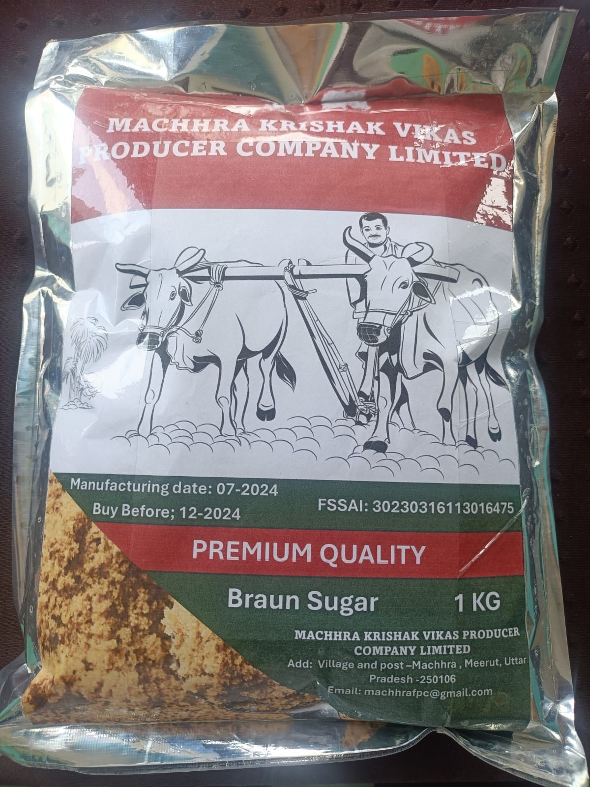  Machhra Krishak Vikas Producer Company Limited - Premium Quality Braun Sugar - 1 Kg