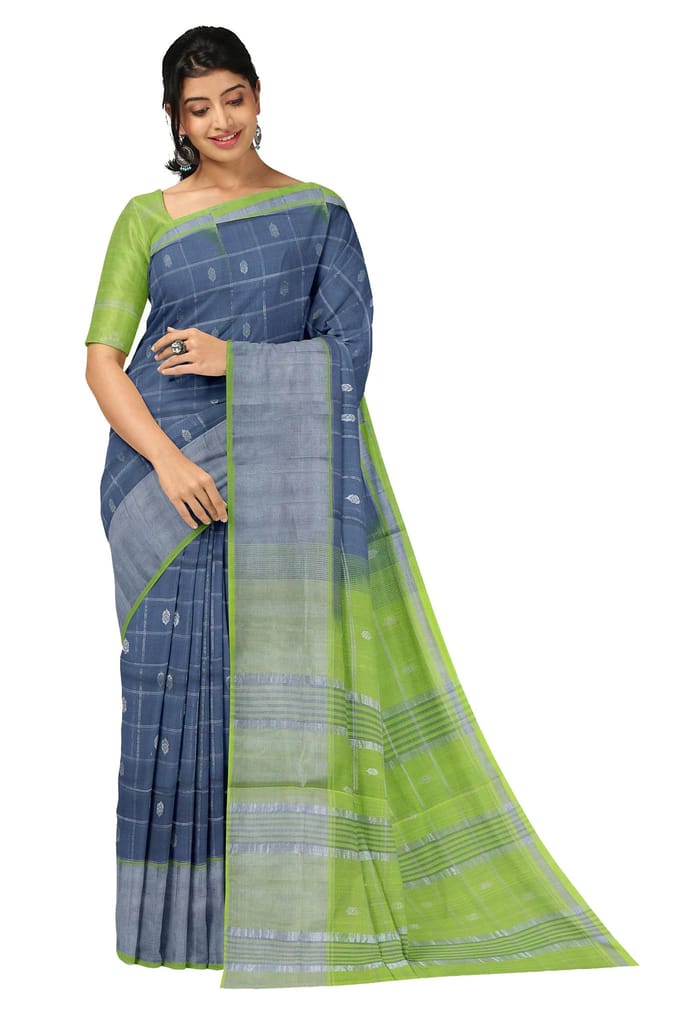 APCO Handloom - Women's Venkatagiri Pure Cotton Handloom Saree, Blue 13 - Sarees | Buy online on ZillyBuy