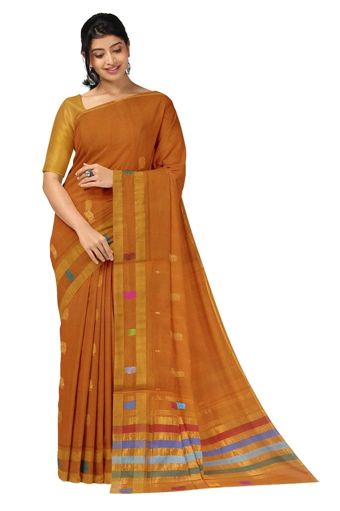 APCO Handloom - Women's Venkatagiri Pure Cotton Handloom Saree, Brown 10 - Sarees | Buy online on ZillyBuy