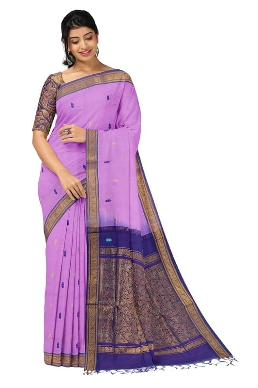 APCO Handloom - Women's Rahajmundry Pure Cotton Handloom Saree (Pink) - Sarees | Buy online on ZillyBuy