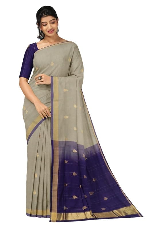 APCO Handloom - Women's Rahajmundry Pure Cotton Handloom Saree (Off White) - Sarees | Buy online on ZillyBuy
