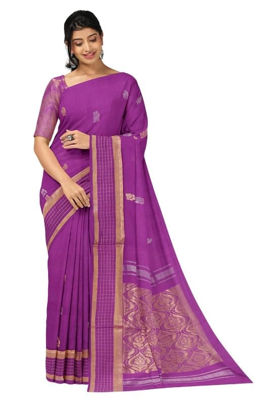 APCO Handloom - Women's Rahajmundry Pure Cotton Handloom Saree (Pink) - Sarees | Buy online on ZillyBuy
