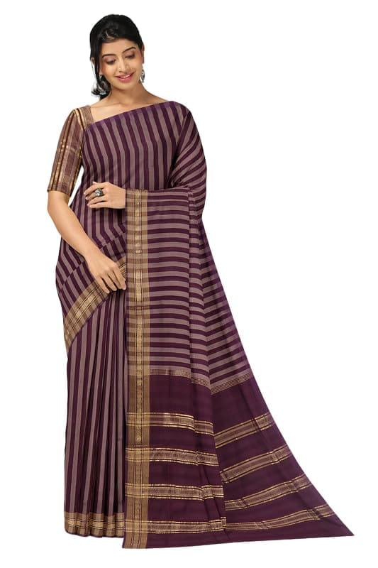 APCO Handloom - Women's Rahajmundry Pure Cotton Handloom Saree (Brown) - Sarees | Buy online on ZillyBuy