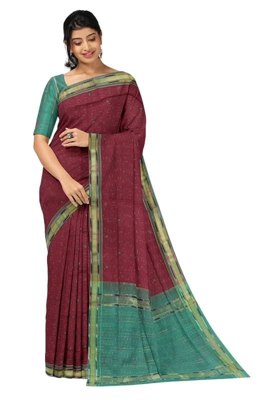 APCO Handloom - Women's Rahajmundry Pure Cotton Handloom Saree (Brown) - Sarees | Buy online on ZillyBuy