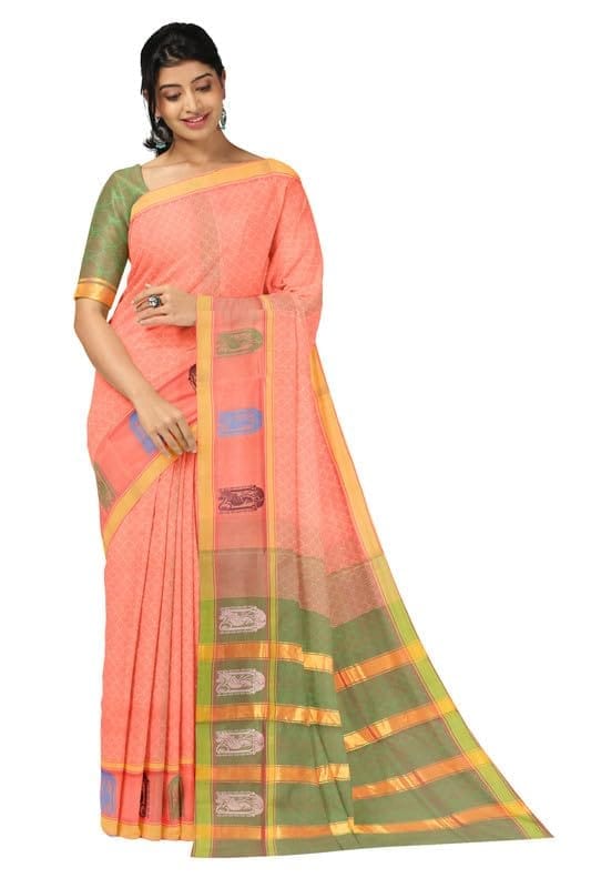 APCO Handloom - Women's Rahajmundry Pure Cotton Grey Handloom Saree (Angara Handloom Saree) 105 - Sarees | Buy online on ZillyBuy
