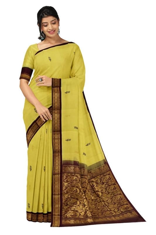 APCO Handloom - Women's Rahajmundry Pure Cotton Grey Handloom Saree (Angara Handloom Saree) 97 - Sarees | Buy online on ZillyBuy