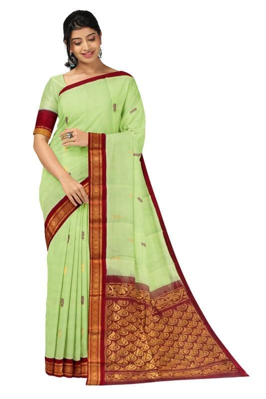 APCO Handloom - Women's Rahajmundry Pure Cotton Grey Handloom Saree (Angara Handloom Saree) 94