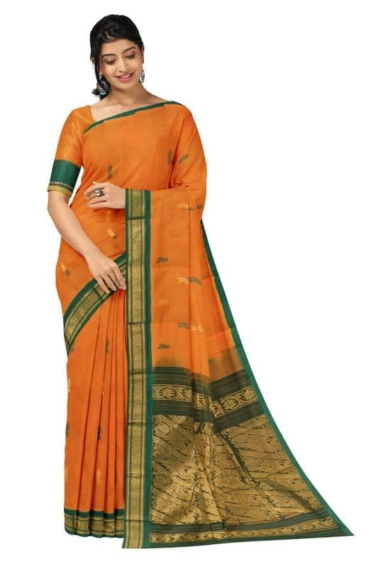 APCO Handloom - Women's Rahajmundry Pure Cotton Grey Handloom Saree (Angara Handloom Saree) 91 - Sarees | Buy online on ZillyBuy
