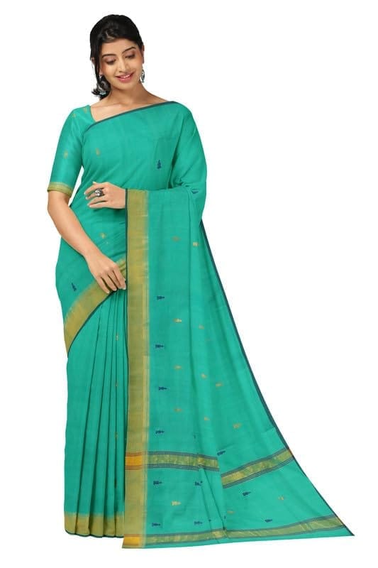 APCO Handloom - Women's Rahajmundry Pure Cotton Grey Handloom Saree (Angara Handloom Saree) 77