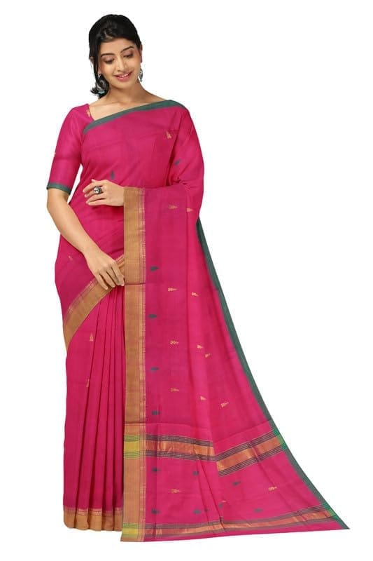 APCO Handloom - Women's Rahajmundry Pure Cotton Grey Handloom Saree (Angara Handloom Saree) 79 - Sarees | Buy online on ZillyBuy