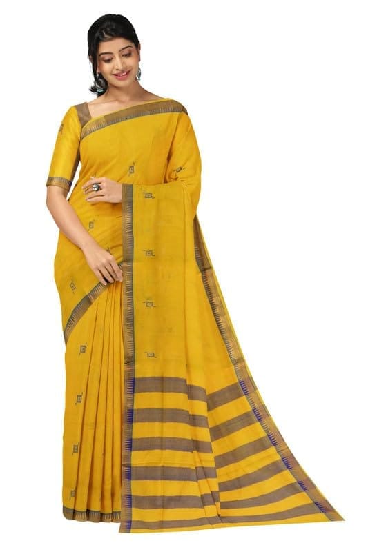 APCO Handloom - Women's Rahajmundry Pure Cotton Grey Handloom Saree (Angara Handloom Saree) 74 - Sarees | Buy online on ZillyBuy