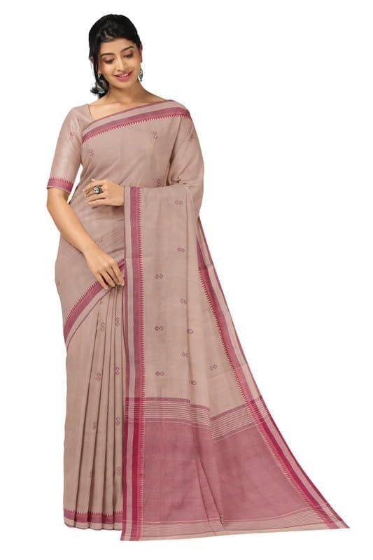 APCO Handloom - Women's Rahajmundry Pure Cotton Grey Handloom Saree (Angara Handloom Saree) 69