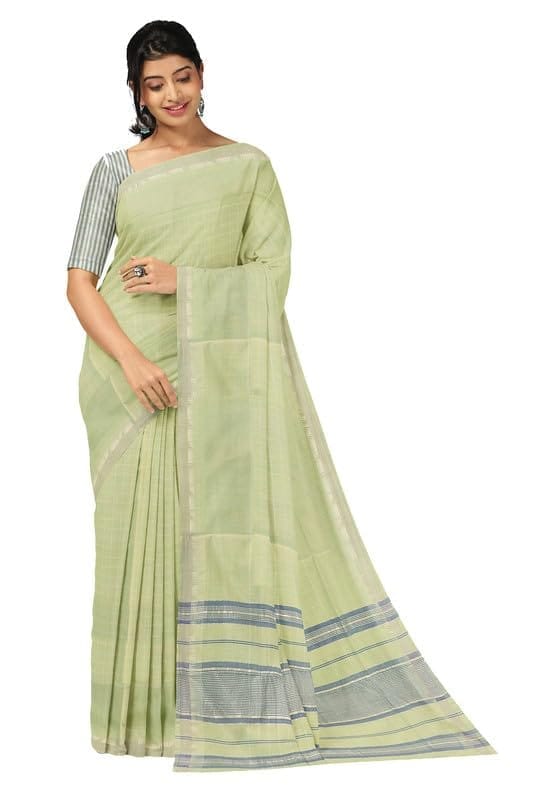 APCO Handloom - Women's Rahajmundry Pure Cotton Grey Handloom Saree (Angara Handloom Saree) 64 - Sarees | Buy online on ZillyBuy
