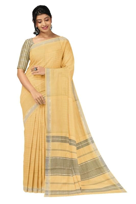 APCO Handloom - Women's Rahajmundry Pure Cotton Grey Handloom Saree (Angara Handloom Saree) 62 - Sarees | Buy online on ZillyBuy