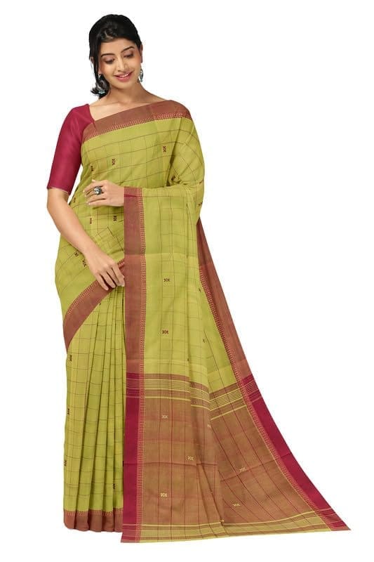 APCO Handloom - Women's Rahajmundry Pure Cotton Grey Handloom Saree (Angara Handloom Saree) 54 - Sarees | Buy online on ZillyBuy