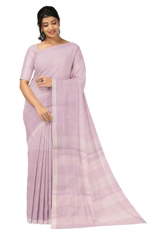 APCO Handloom - Women's Rahajmundry Pure Cotton Grey Handloom Saree (Angara Handloom Saree) 48 - Sarees | Buy online on ZillyBuy