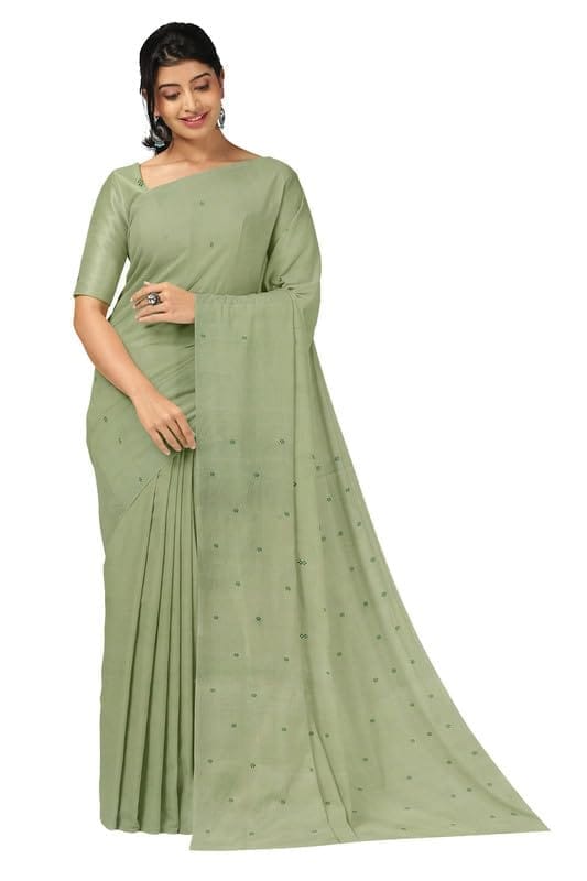 APCO Handloom - Women's Rahajmundry Pure Cotton Grey Handloom Saree (Angara Handloom Saree) 36