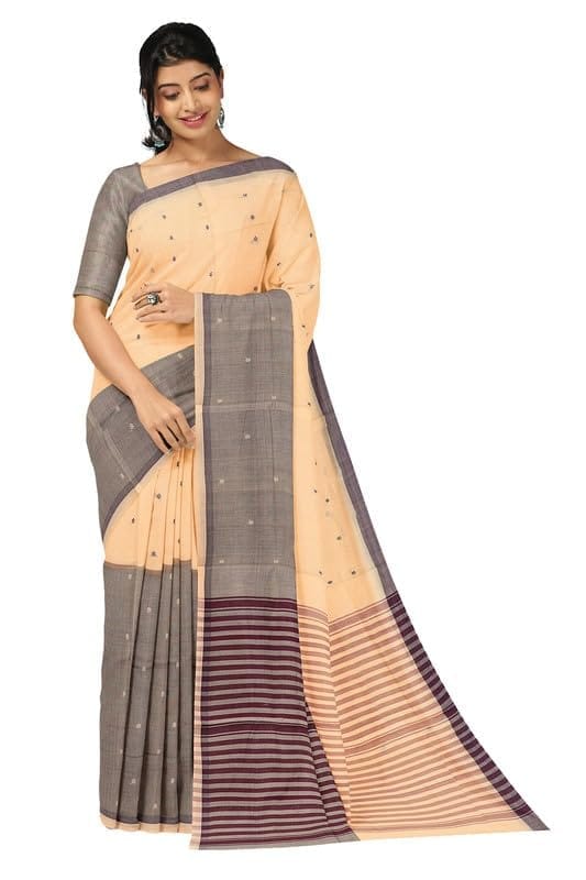 APCO Handloom - Women's Rahajmundry Pure Cotton Grey Handloom Saree (Angara Handloom Saree) 32