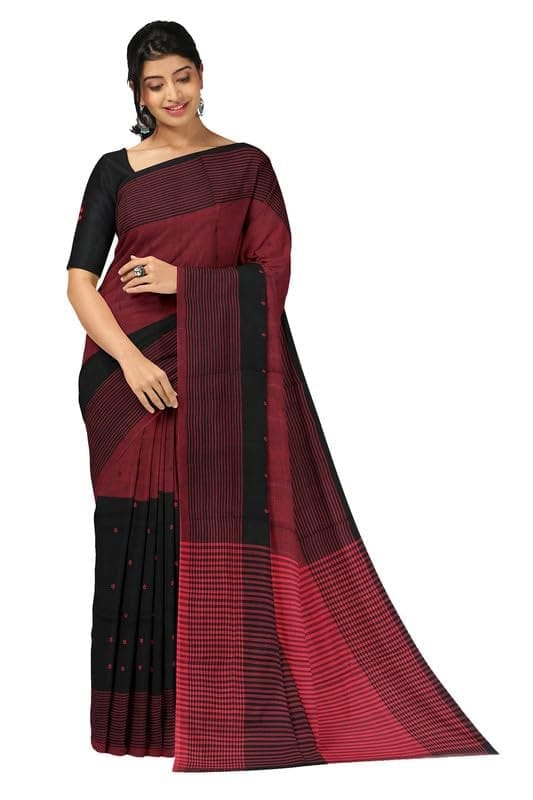 APCO Handloom - Women's Rahajmundry Pure Cotton Grey Handloom Saree (Angara Handloom Saree) 29 - Sarees | Buy online on ZillyBuy