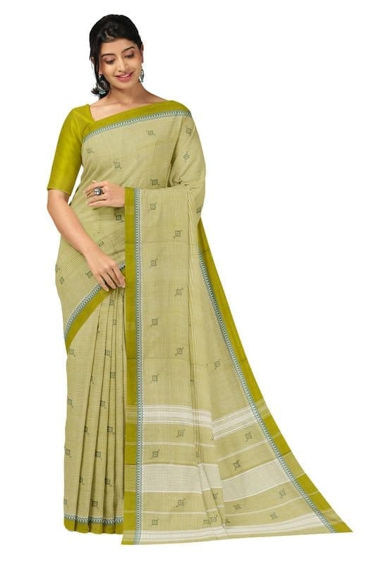 APCO Handloom - Women's Rahajmundry Pure Cotton Grey Handloom Saree (Angara Handloom Saree) 21 - Sarees | Buy online on ZillyBuy