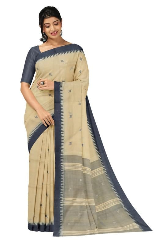 APCO Handloom - Women's Rahajmundry Pure Cotton Grey Handloom Saree (Angara Handloom Saree) 22 - Sarees | Buy online on ZillyBuy