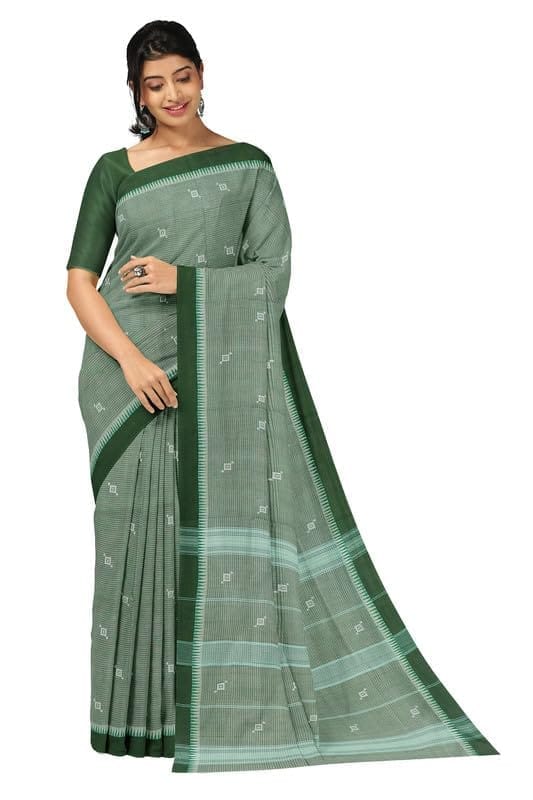 APCO Handloom - Women's Rahajmundry Pure Cotton Grey Handloom Saree (Angara Handloom Saree) 19 - Sarees | Buy online on ZillyBuy