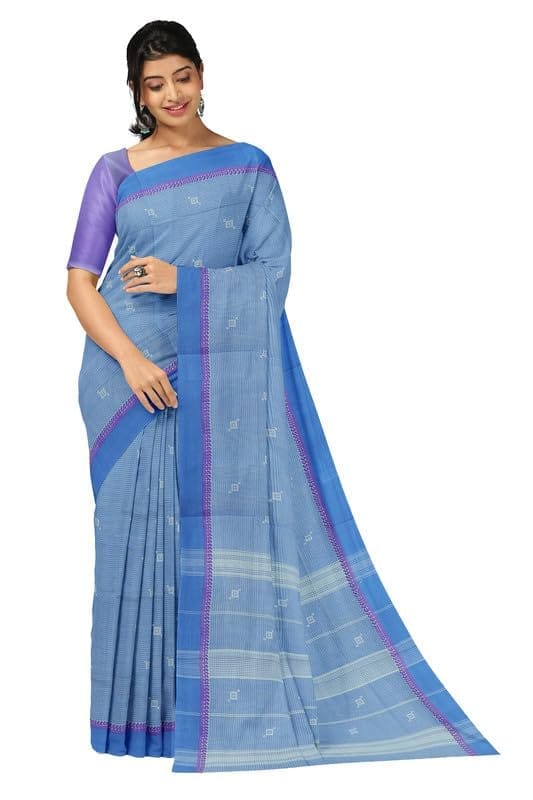 APCO Handloom - Women's Rahajmundry Pure Cotton Grey Handloom Saree (Angara Handloom Saree) 15 - Sarees | Buy online on ZillyBuy