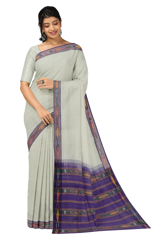 APCO Handloom (A Andhra Pradesh Govt Emporium)- Women's Traditional Pure Handloom Bandar/Polavaram Off White Cotton Saree | PBS0066 - Sarees | Buy online on ZillyBuy