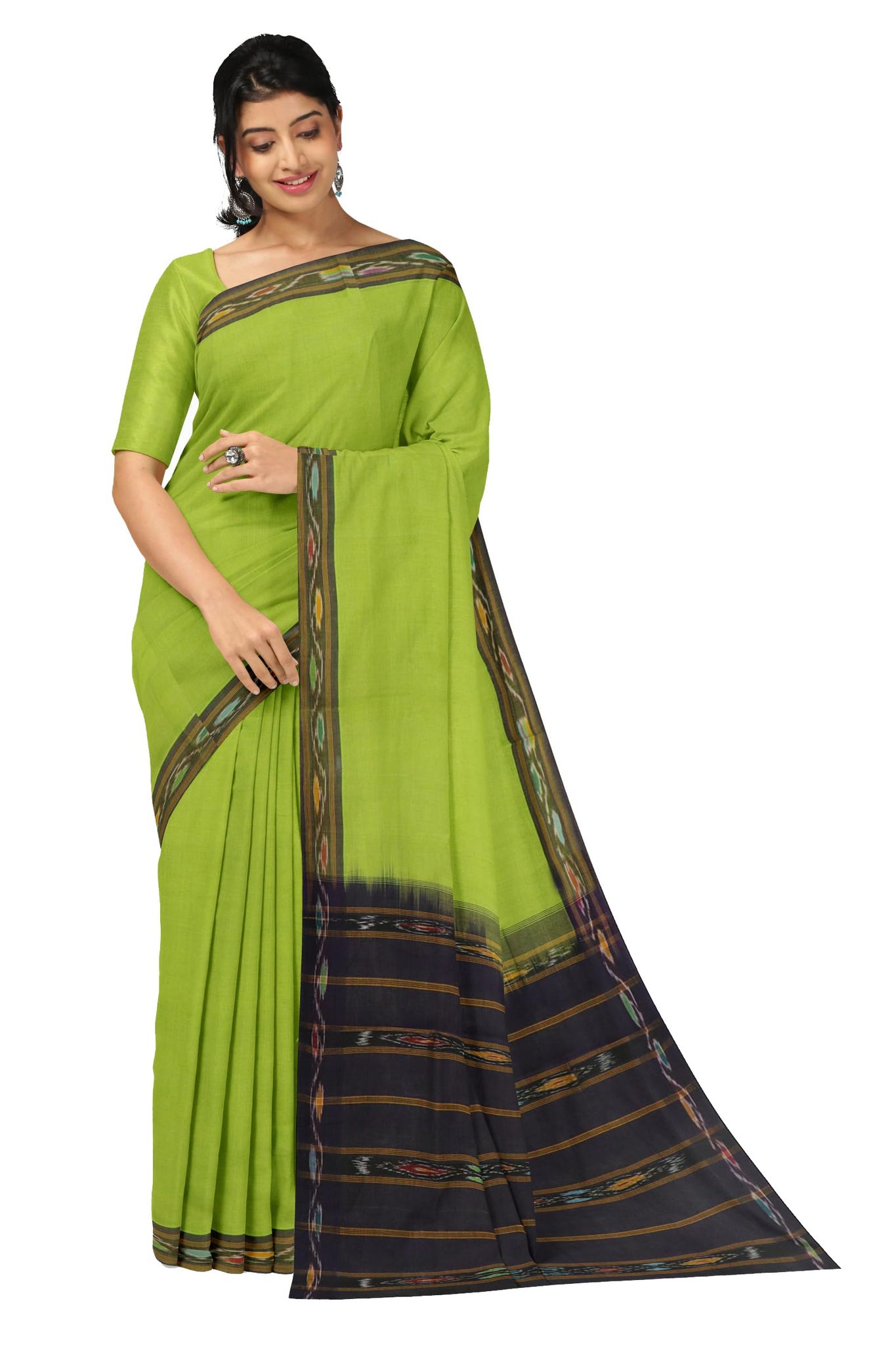 APCO Handloom (A Andhra Pradesh Govt Emporium)- Women's Traditional Pure Handloom Bandar/Polavaram Blue Cotton Saree | PBS0061