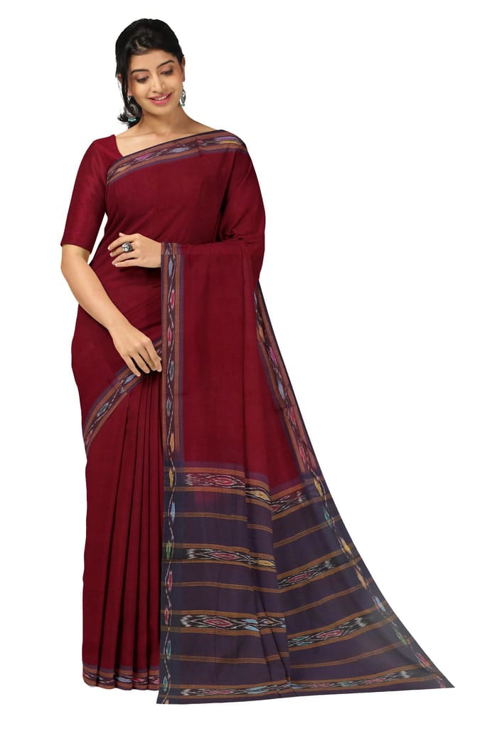 APCO Handloom (A Andhra Pradesh Govt Emporium)- Women's Traditional Pure Handloom Bandar/Polavaram Red Cotton Saree | PBS0059 - Sarees | Buy online on ZillyBuy