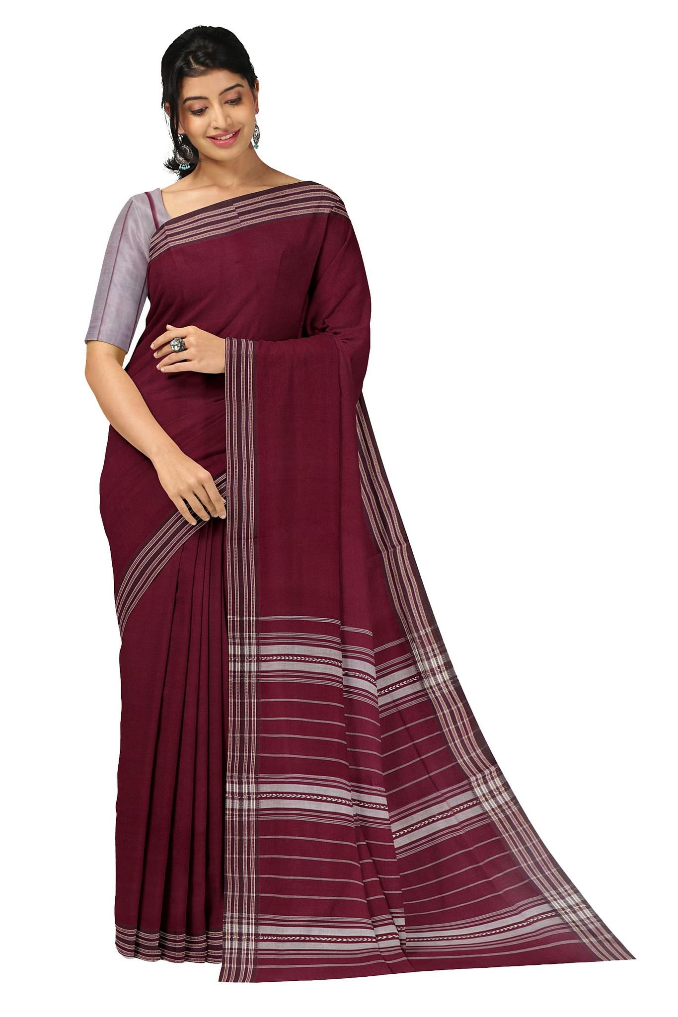 APCO Handloom (A Andhra Pradesh Govt Emporium)- Women's Traditional Pure Handloom Bandar/Polavaram Red Cotton Saree | PBS0045